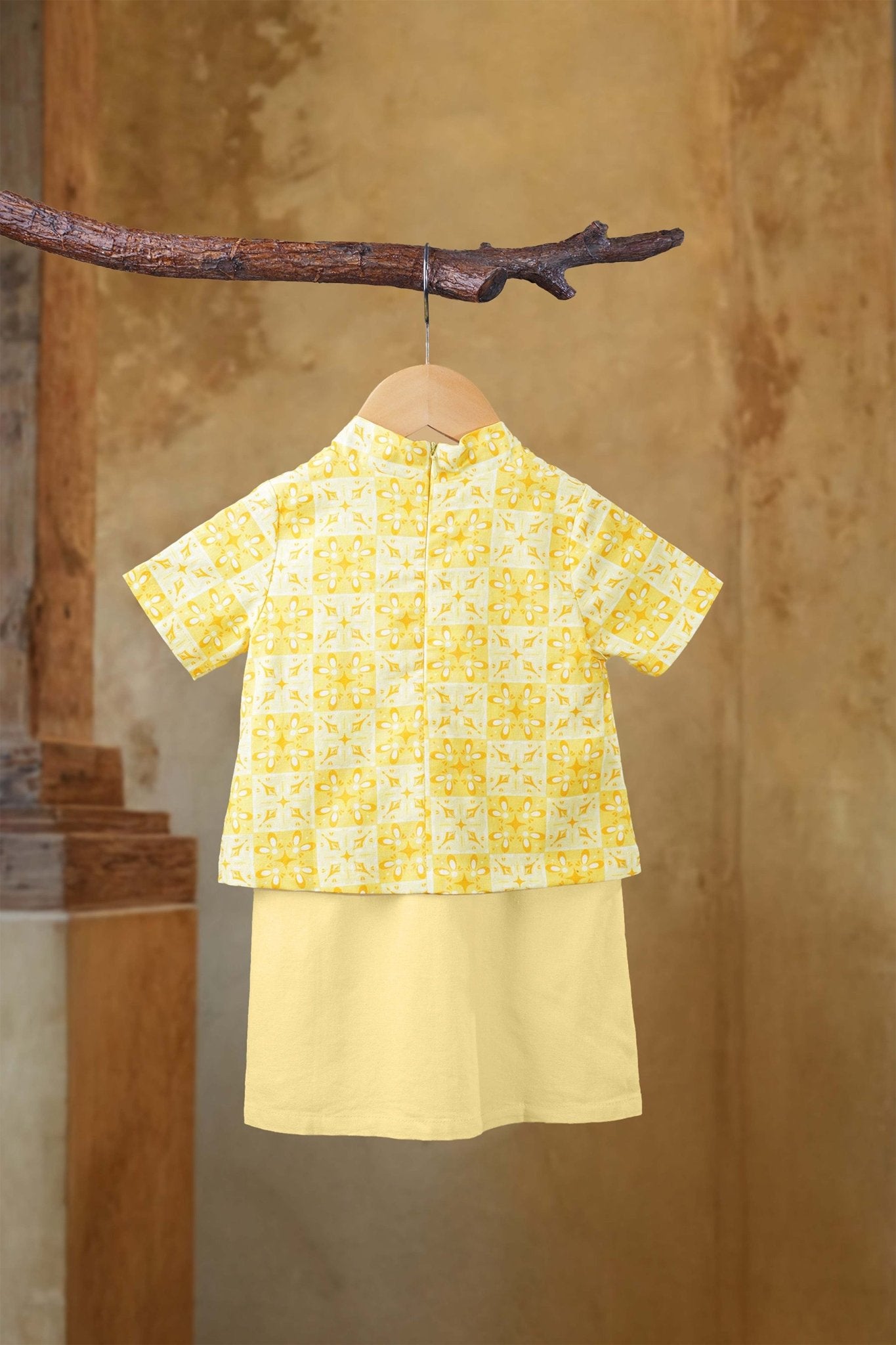 The Nusantara Collection Baby Kebarung Dress Butter Yellow - Umbi
