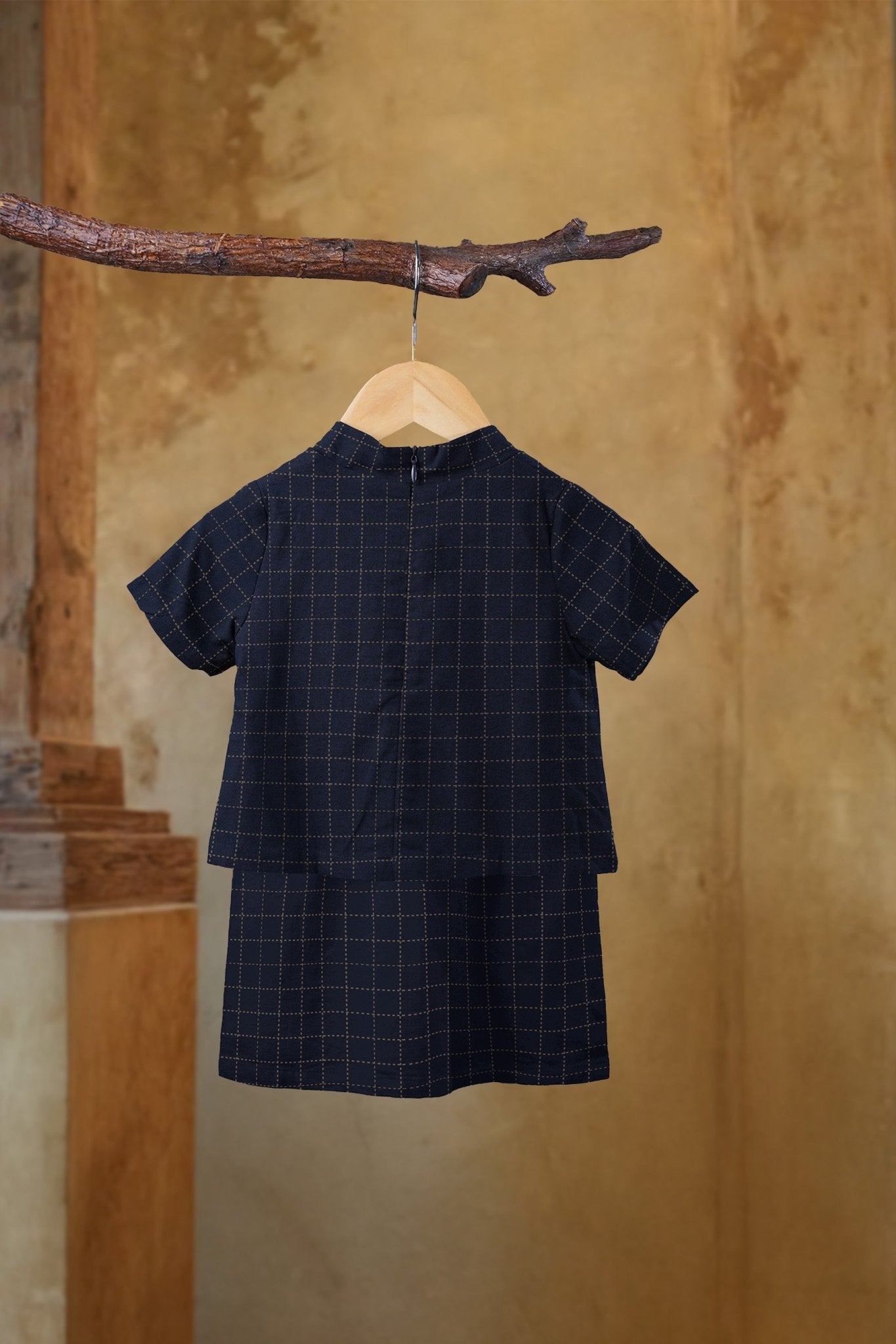 The Nusantara Collection Baby Kebarung Dress Checked Black - Umbi