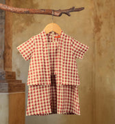 The Nusantara Collection Baby Kebarung Dress Checked Red - Umbi