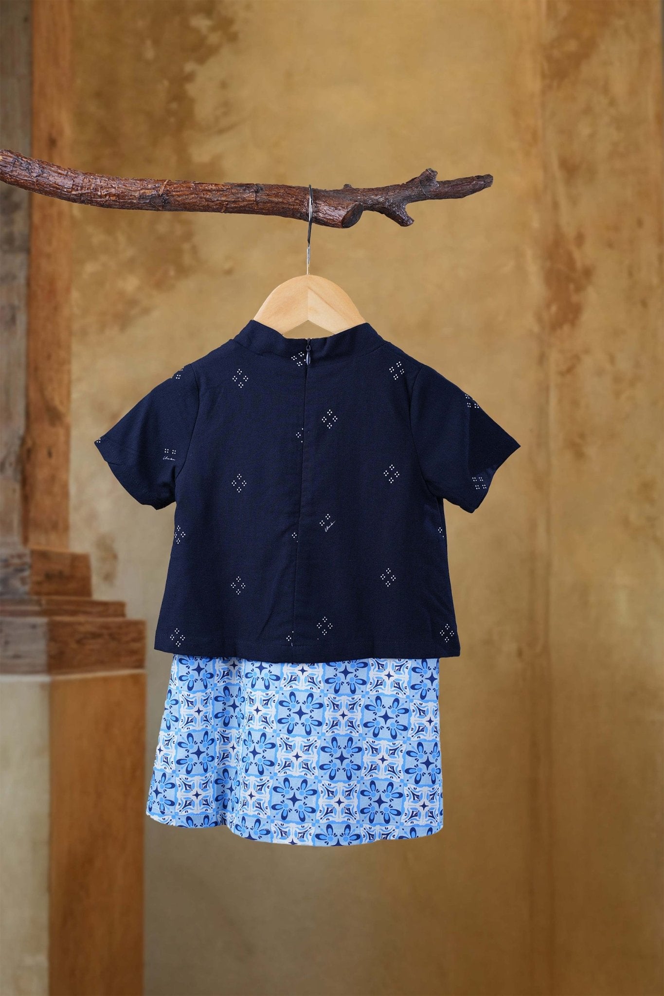 The Nusantara Collection Baby Kebarung Dress Malam Print - Umbi