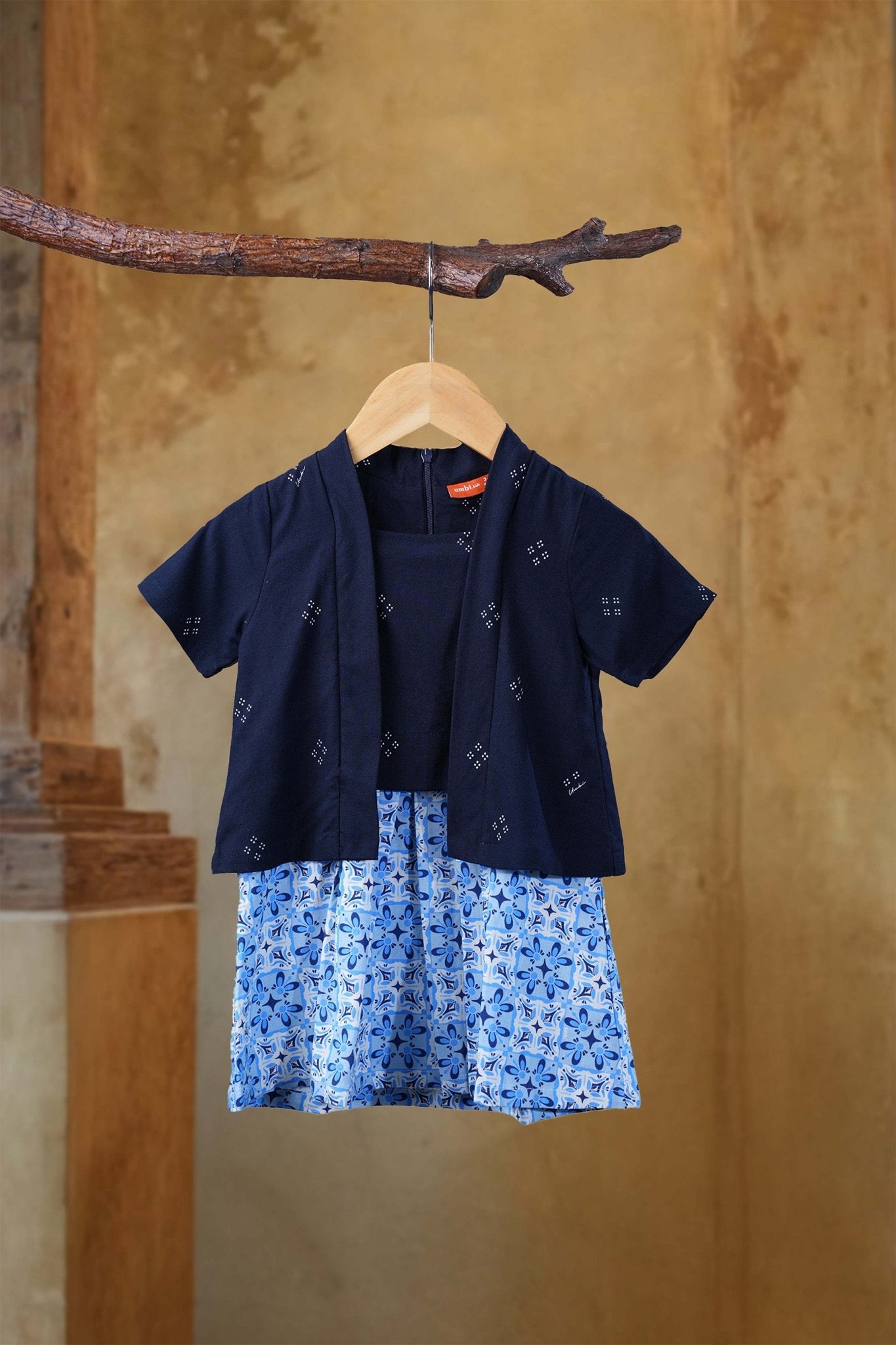 The Nusantara Collection Baby Kebarung Dress Malam Print - Umbi