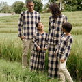 The Nusantara Collection Boy Long Sleeve Kurta Checked Navy - Umbi