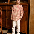 The Nusantara Collection Boy Long Sleeve Kurta Checked Red - Umbi