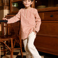 The Nusantara Collection Boy Long Sleeve Kurta Checked Red - Umbi