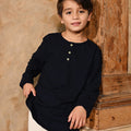 The Nusantara Collection Boy Long Sleeve Kurta Navy Blue - Umbi