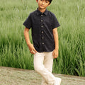 The Nusantara Collection Boy Sunday Shirt Checked Black - Umbi