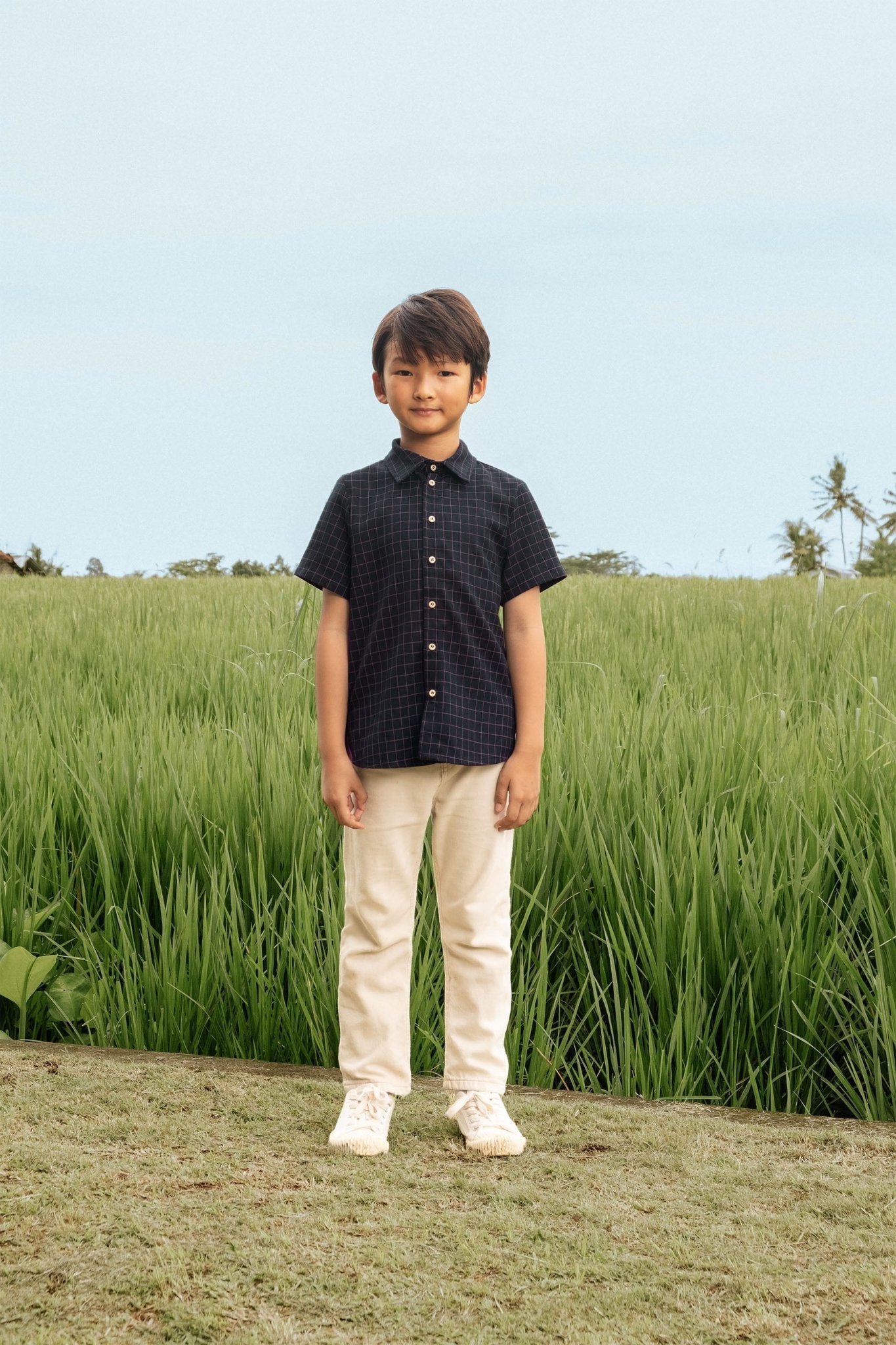 The Nusantara Collection Boy Sunday Shirt Checked Black - Umbi