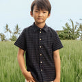 The Nusantara Collection Boy Sunday Shirt Checked Black - Umbi