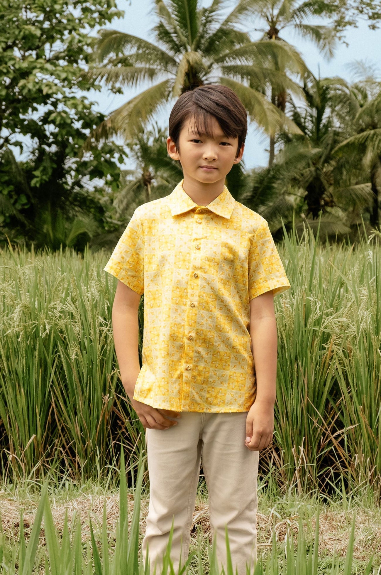 The Nusantara Collection Boy Sunday Shirt Sinar Print - Umbi