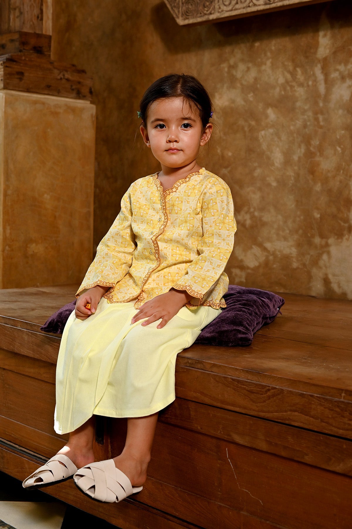 The Nusantara Collection Girl Instant Pareo Skirt Butter Yellow - Umbi