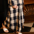 The Nusantara Collection Girl Instant Pareo Skirt Checked Navy - Umbi