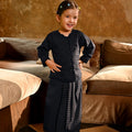 The Nusantara Collection Girl Kebaya Top with Embroidery Checked Black - Umbi