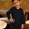 The Nusantara Collection Girl Kebaya Top with Embroidery Checked Black - Umbi