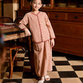 The Nusantara Collection Girl Kebaya Top with Embroidery Checked Red - Umbi
