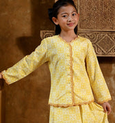 The Nusantara Collection Girl Kebaya Top with Embroidery Sinar Print - Umbi