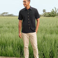 The Nusantara Collection Men Holiday Shirt Checked Black - Umbi