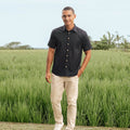 The Nusantara Collection Men Holiday Shirt Checked Black - Umbi