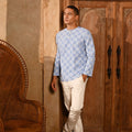 The Nusantara Collection Men Long Sleeve Kurta Siang Print - Umbi