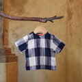 The Nusantara Collection Unisex Baby Top Checked Navy - Umbi
