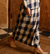 The Nusantara Collection Women Classic Skirt Checked Navy - Umbi