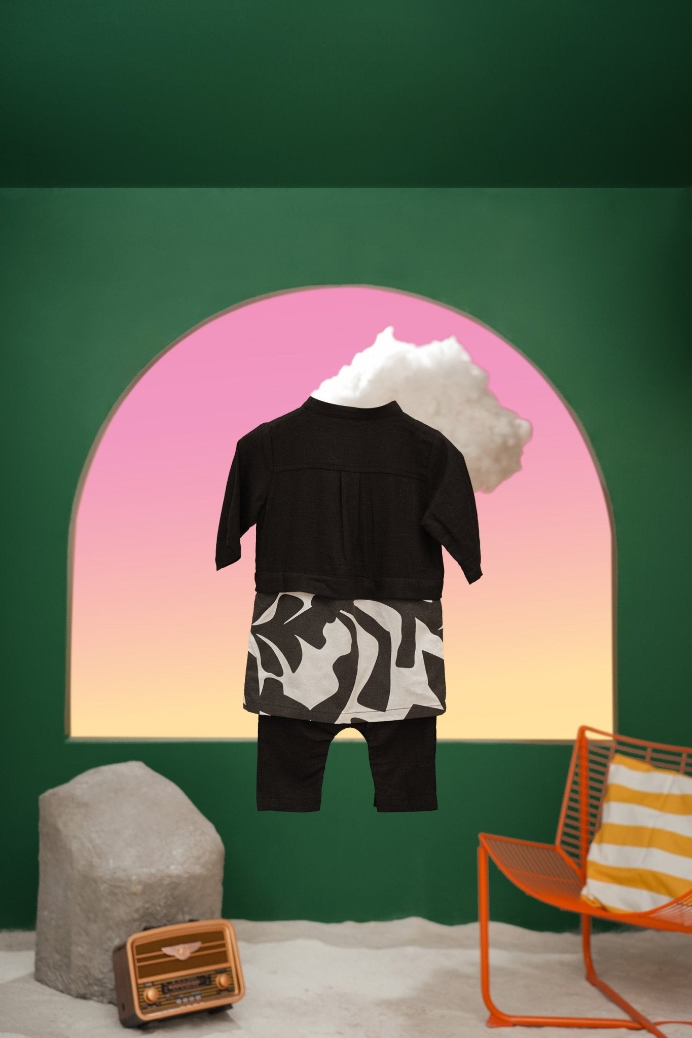 The Oasis Baby Baju Melayu 3 - in - 1 Set Black - Umbi