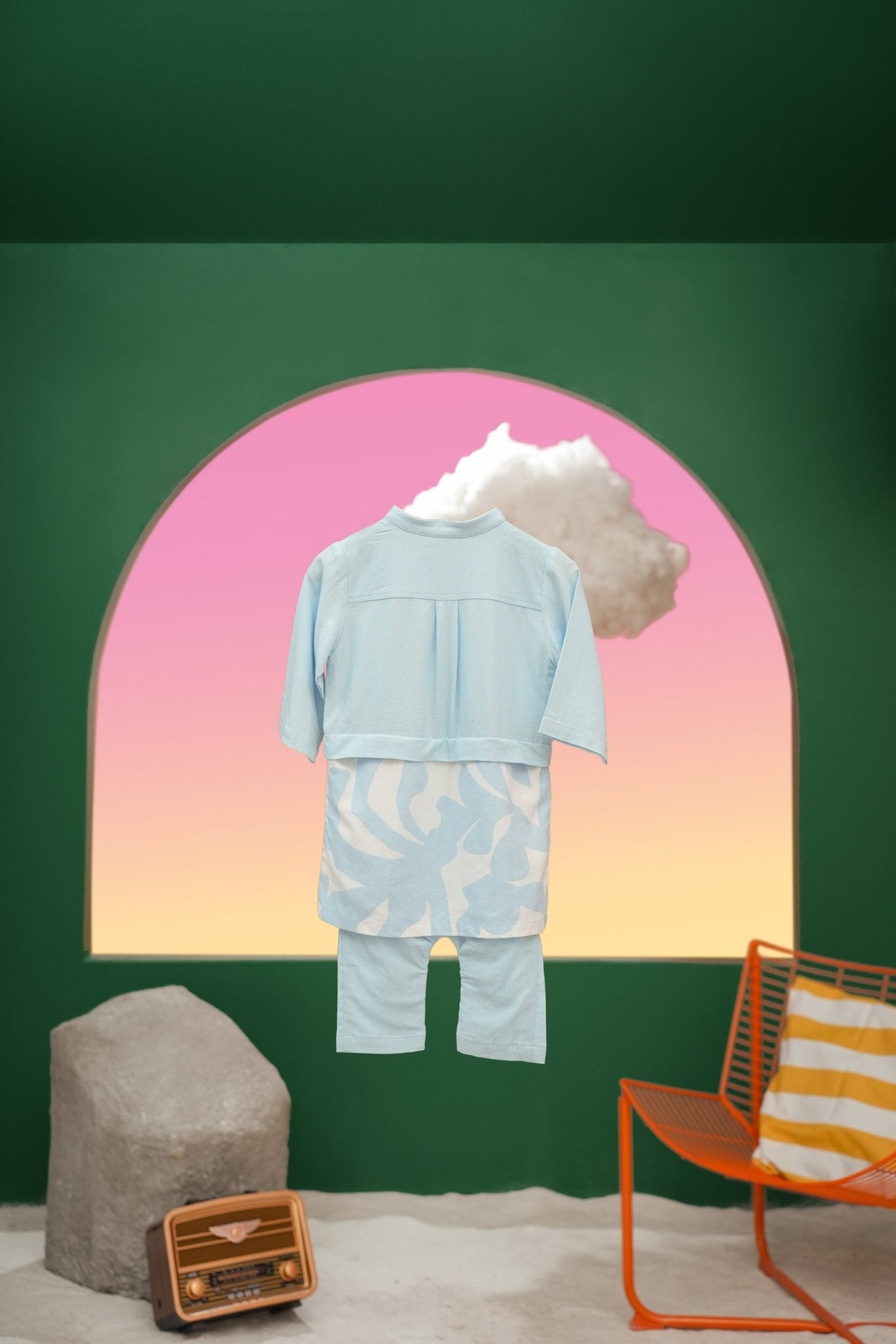 The Oasis Baby Baju Melayu 3 - in - 1 Set Sky Blue - Umbi