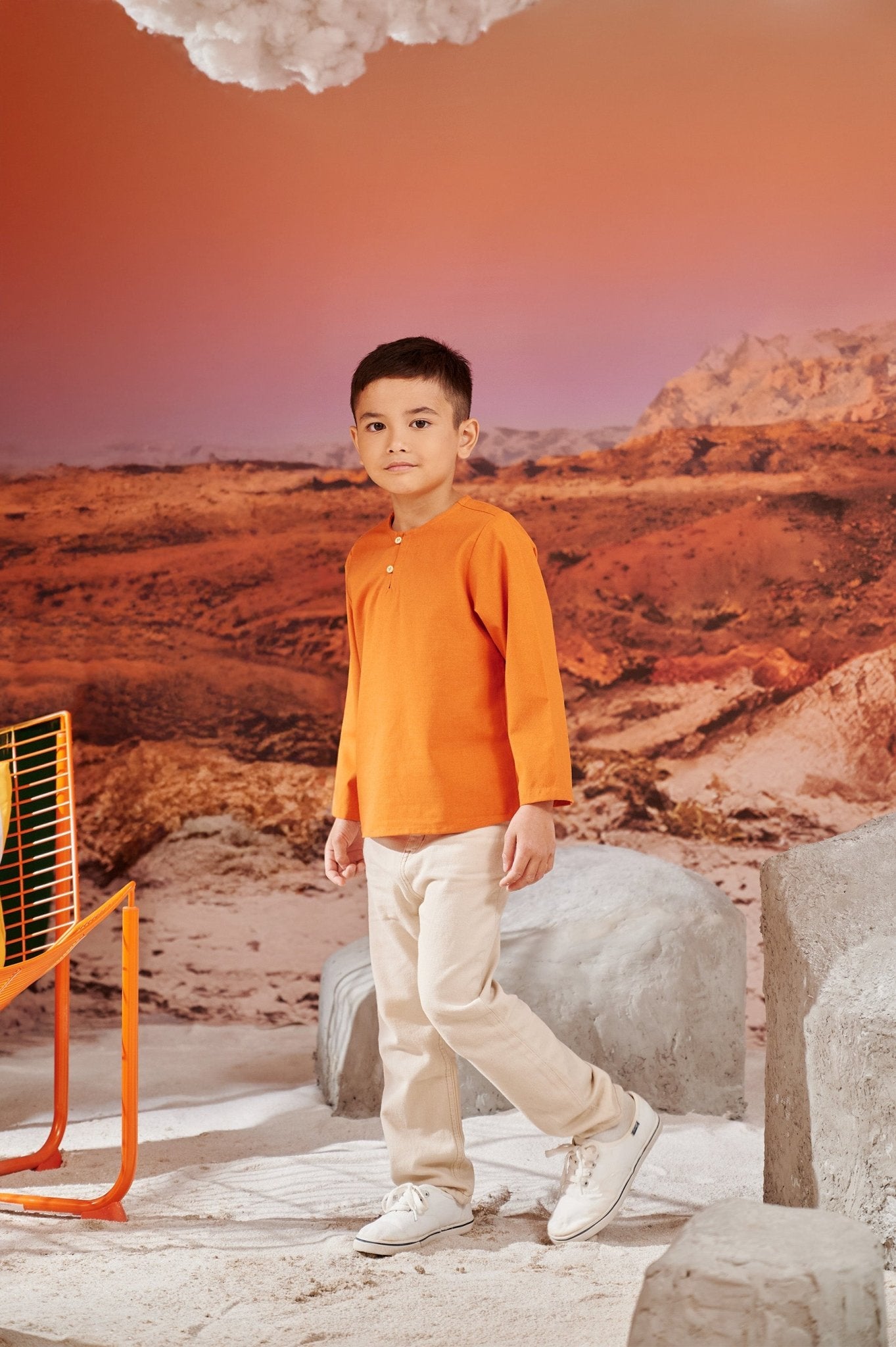 The Oasis Boy Kurta Orange - Umbi