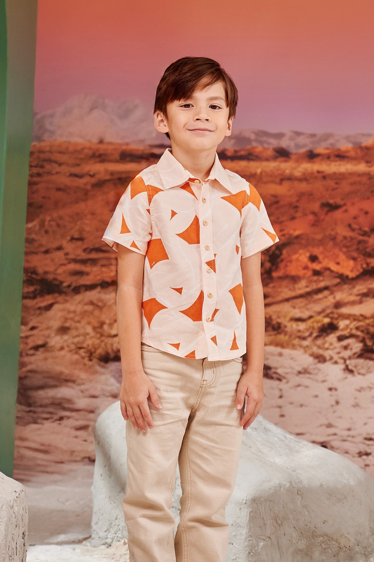 The Oasis Boy Sunday Shirt Desert Print - Umbi