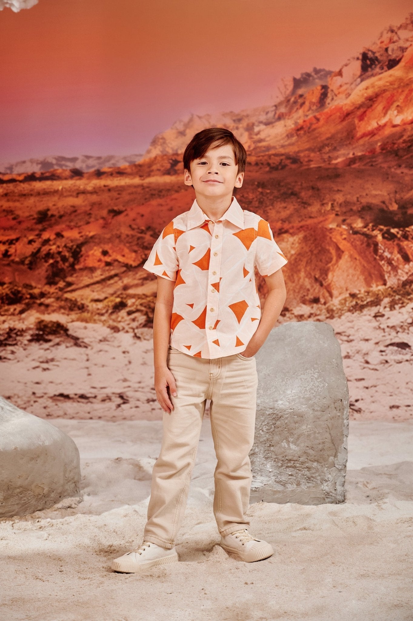 The Oasis Boy Sunday Shirt Desert Print - Umbi
