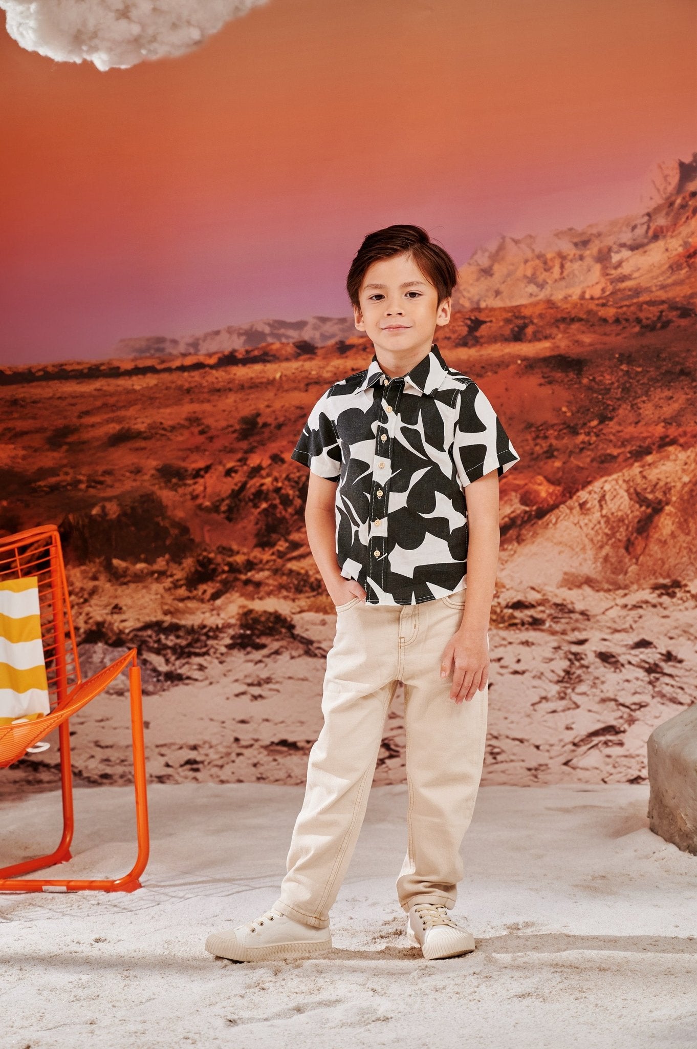 The Oasis Boy Sunday Shirt Shadow Print - Umbi