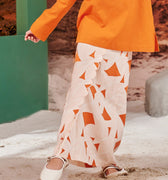 The Oasis Girl Classic Skirt with Scallop Embroidery Desert Print - Umbi