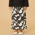 The Oasis Girl Classic Skirt with Scallop Embroidery Shadow Print - Umbi