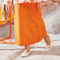 The Oasis Girl Column Skirt with Back Pleats Orange - Umbi