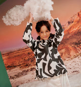 The Oasis Girl Kurung Top with Scallop Embroidery Shadow Print - Umbi