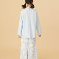 The Oasis Girl Mandarin Collar Kurung Top Sky Blue - Umbi