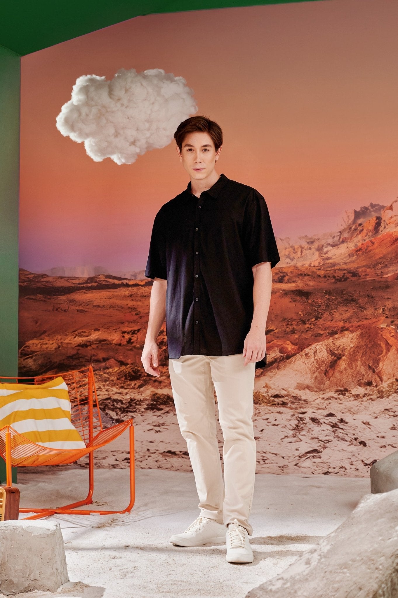 The Oasis Men Holiday Shirt Black - Umbi