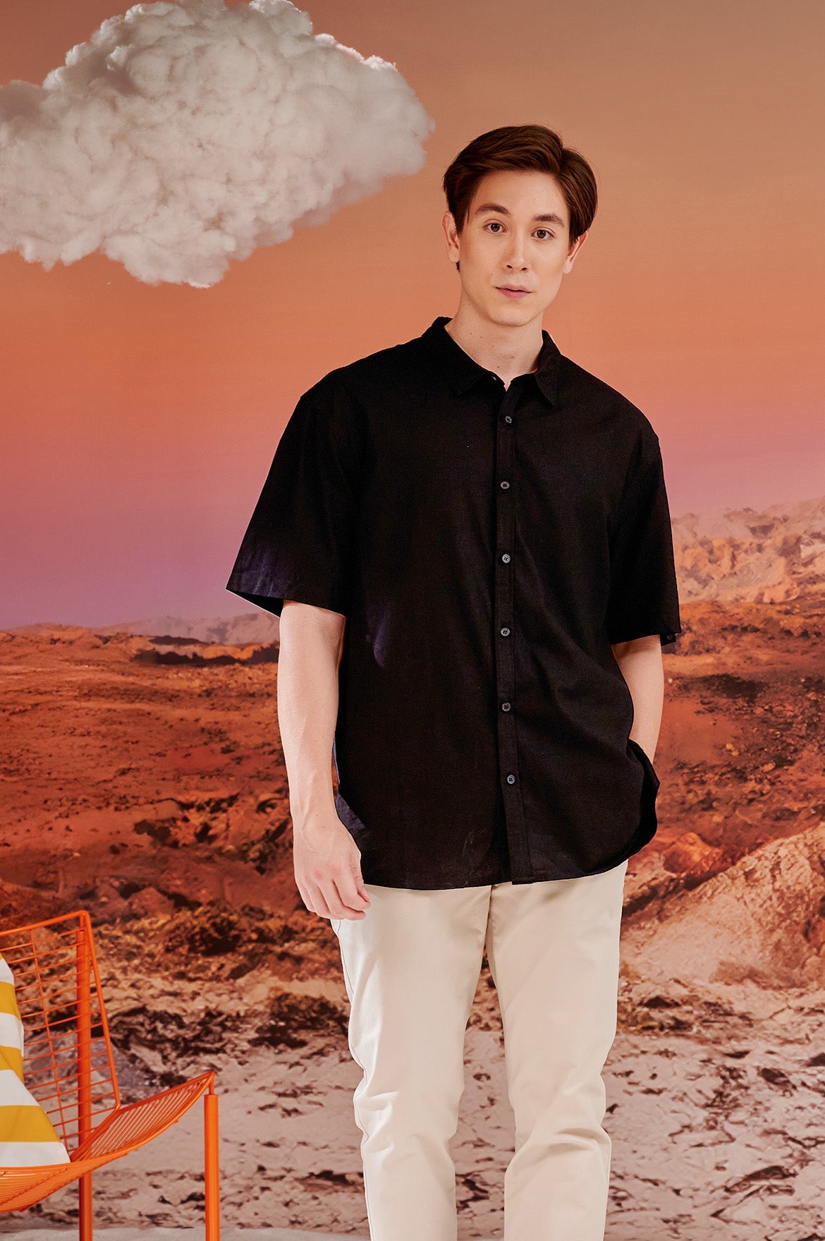 The Oasis Men Holiday Shirt Black - Umbi
