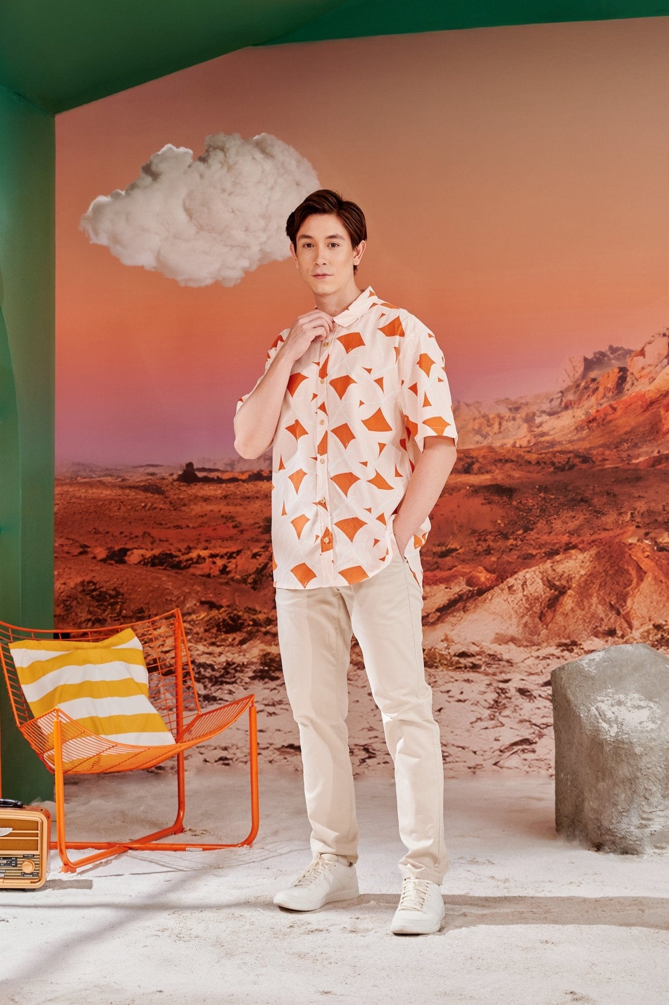 The Oasis Men Holiday Shirt Desert Print - Umbi