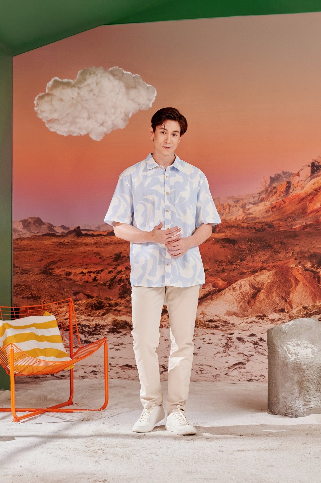 The Oasis Men Holiday Shirt Mirage Print - Umbi
