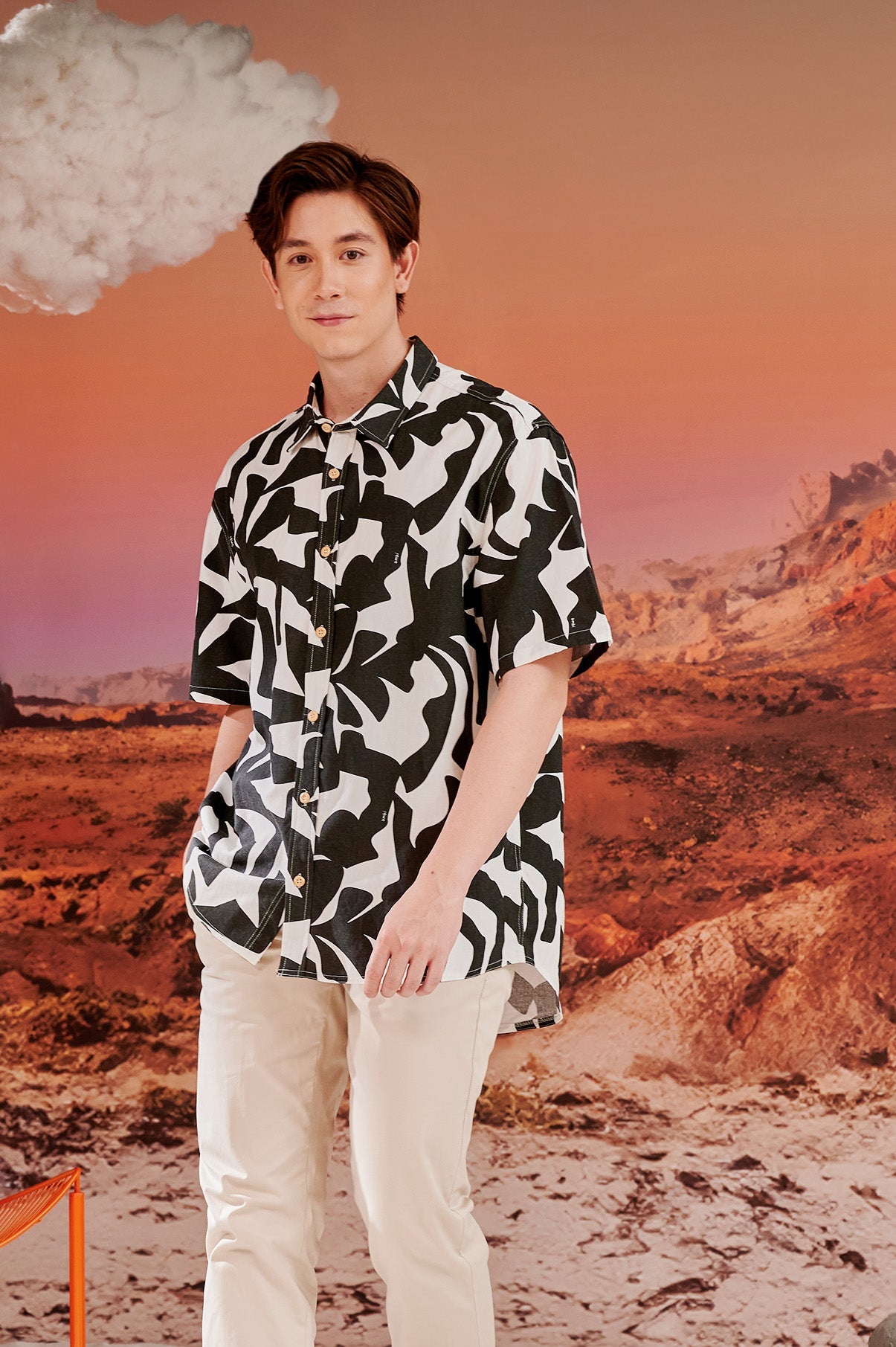 The Oasis Men Holiday Shirt Shadow Print - Umbi