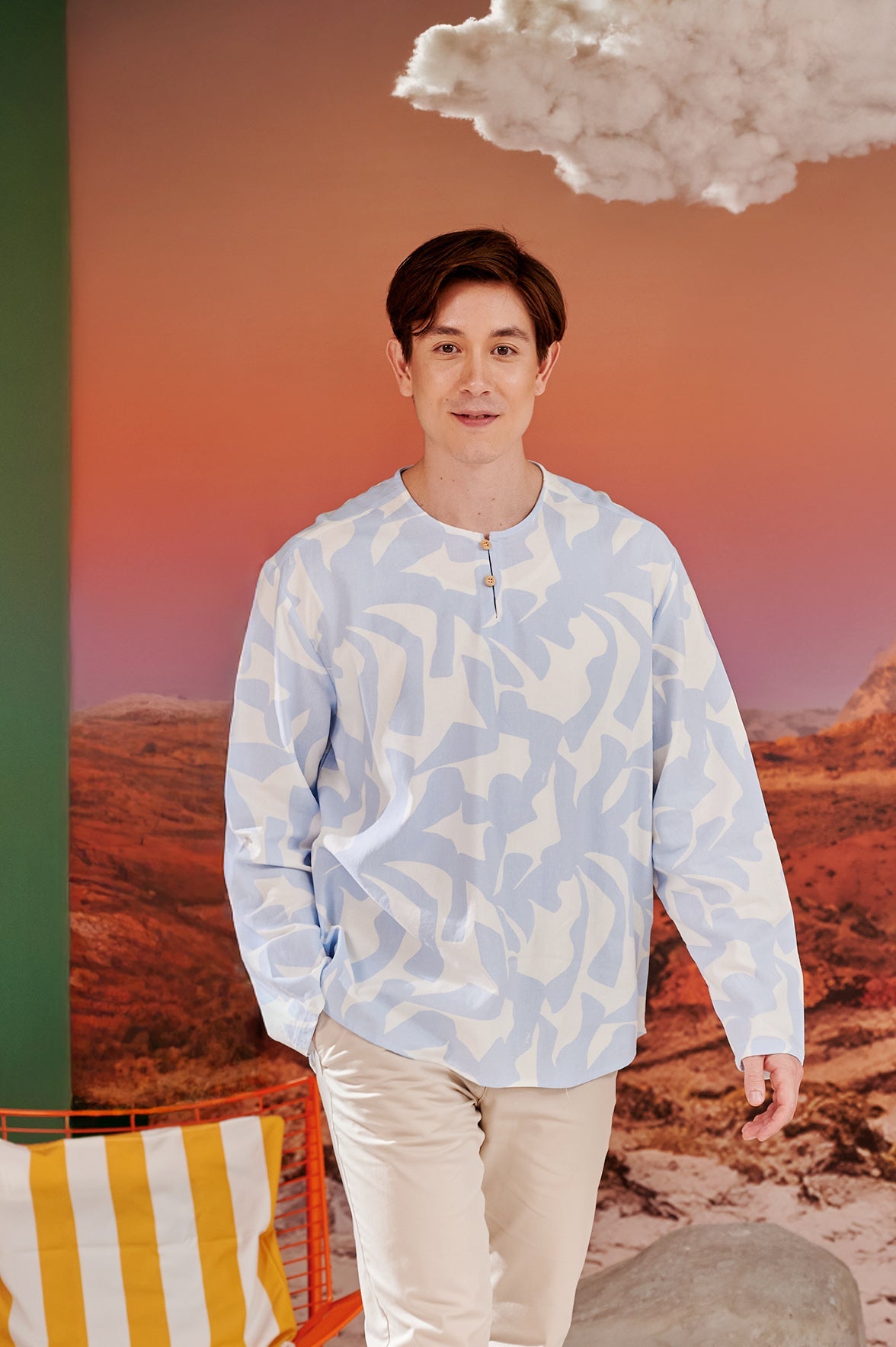 The Oasis Men Kurta Mirage Print - Umbi