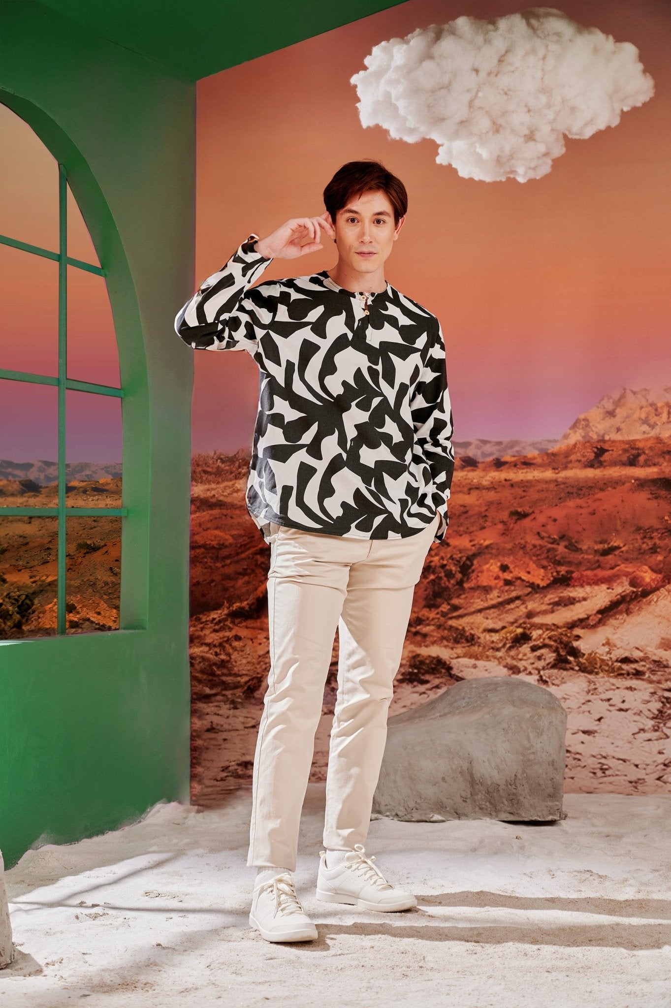 The Oasis Men Kurta Shadow Print - Umbi