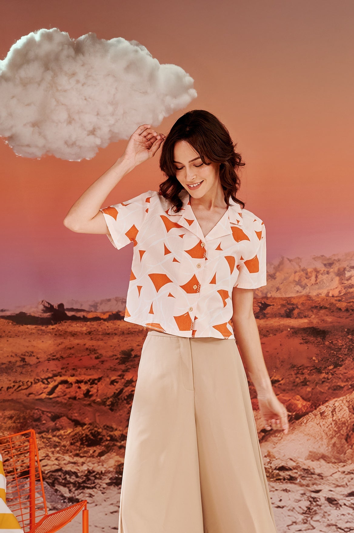The Oasis Women Casual Blouse Desert Print - Umbi