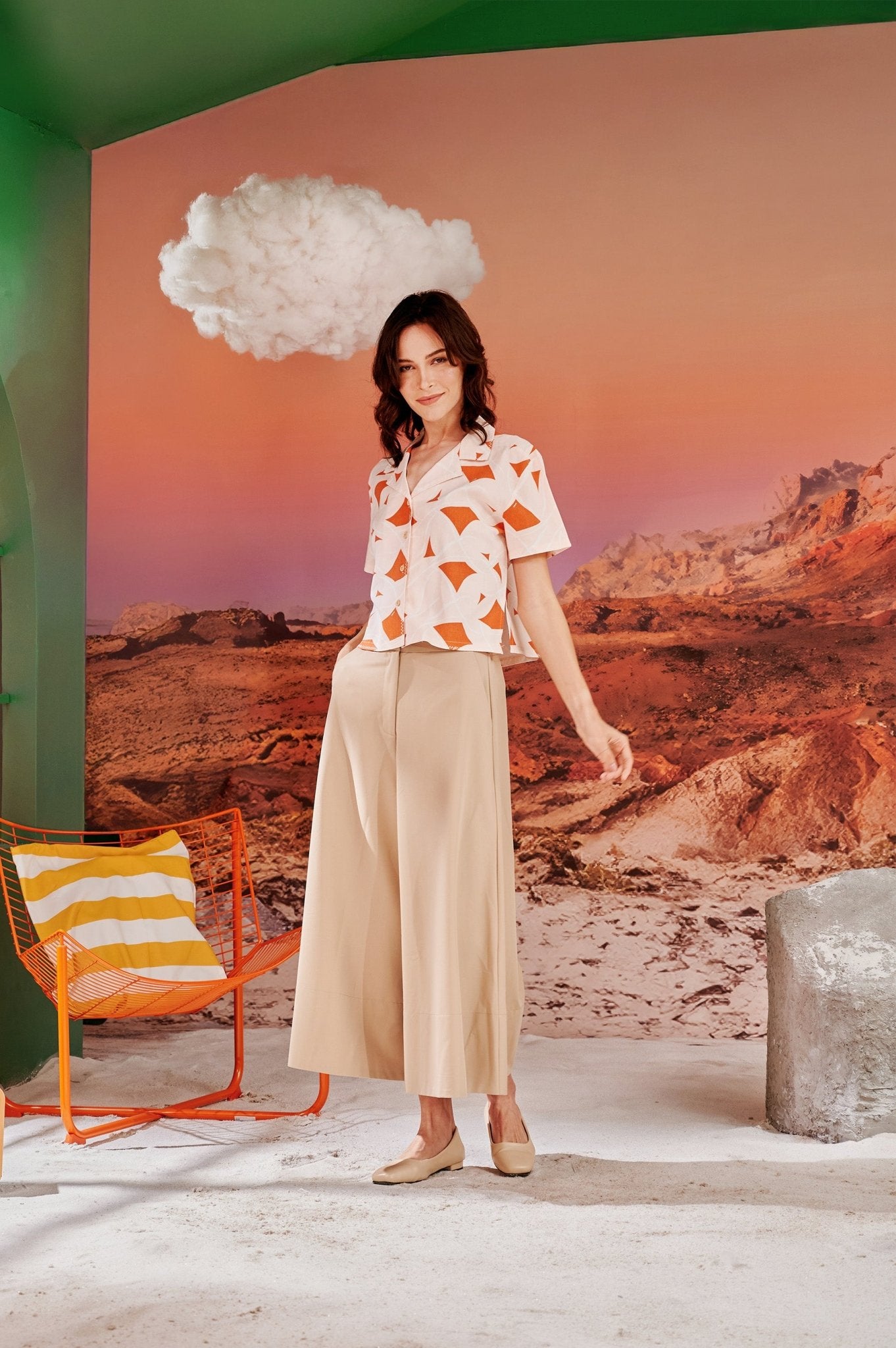 The Oasis Women Casual Blouse Desert Print - Umbi