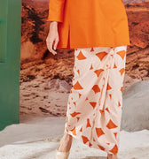 The Oasis Women Classic Skirt with Scallop Embroidery Desert Print - Umbi