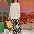 The Oasis Women Classic Skirt with Scallop Embroidery Shadow Print - Umbi
