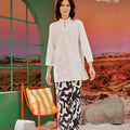 The Oasis Women Classic Skirt with Scallop Embroidery Shadow Print - Umbi