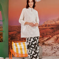 The Oasis Women Classic Skirt with Scallop Embroidery Shadow Print - Umbi