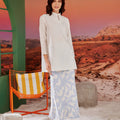 The Oasis Women Column Skirt with Back Pleats Mirage Print - Umbi