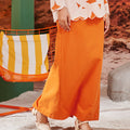 The Oasis Women Column Skirt with Back Pleats Orange - Umbi